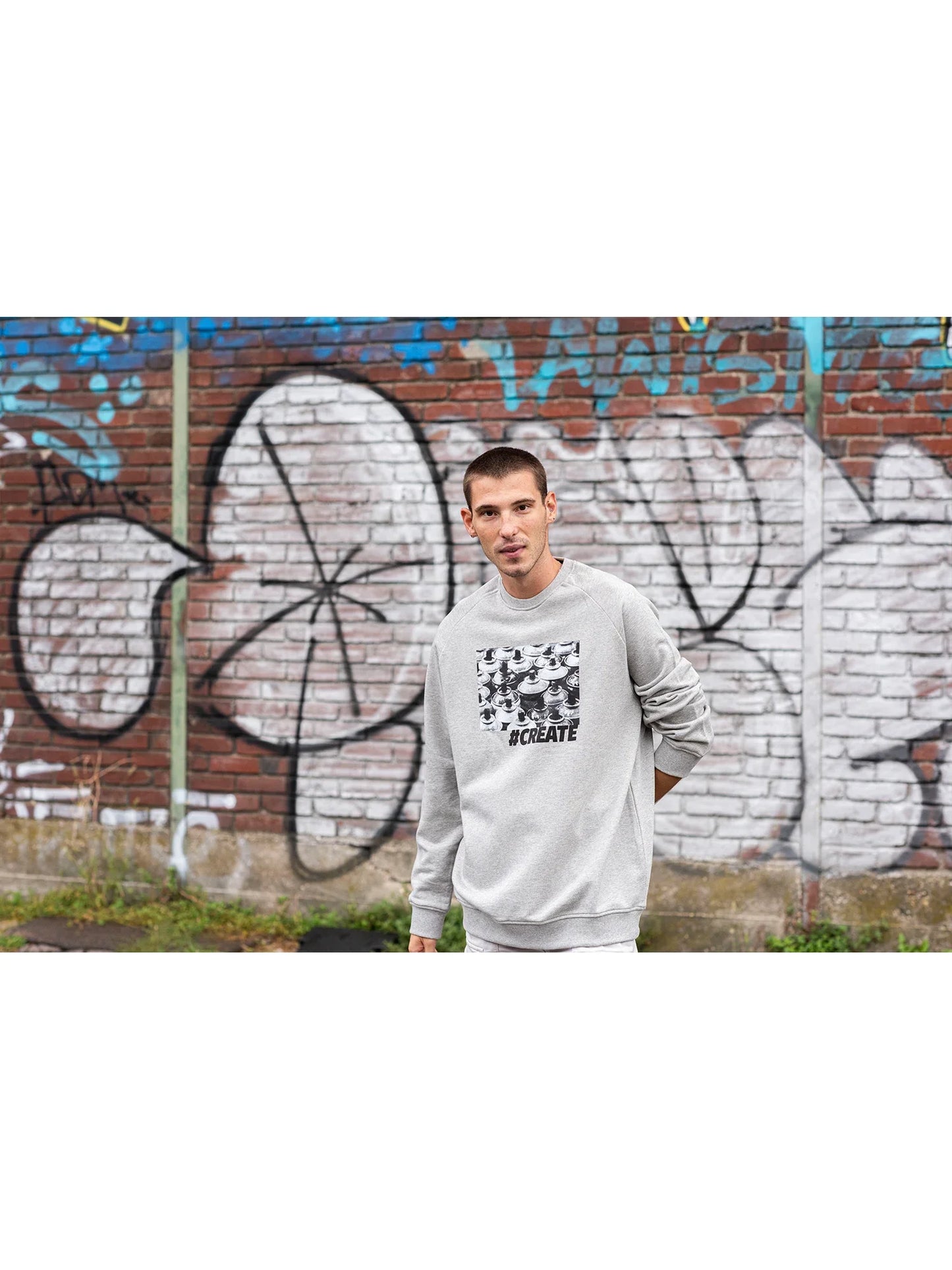 Sweat Create - Gris chiné -h