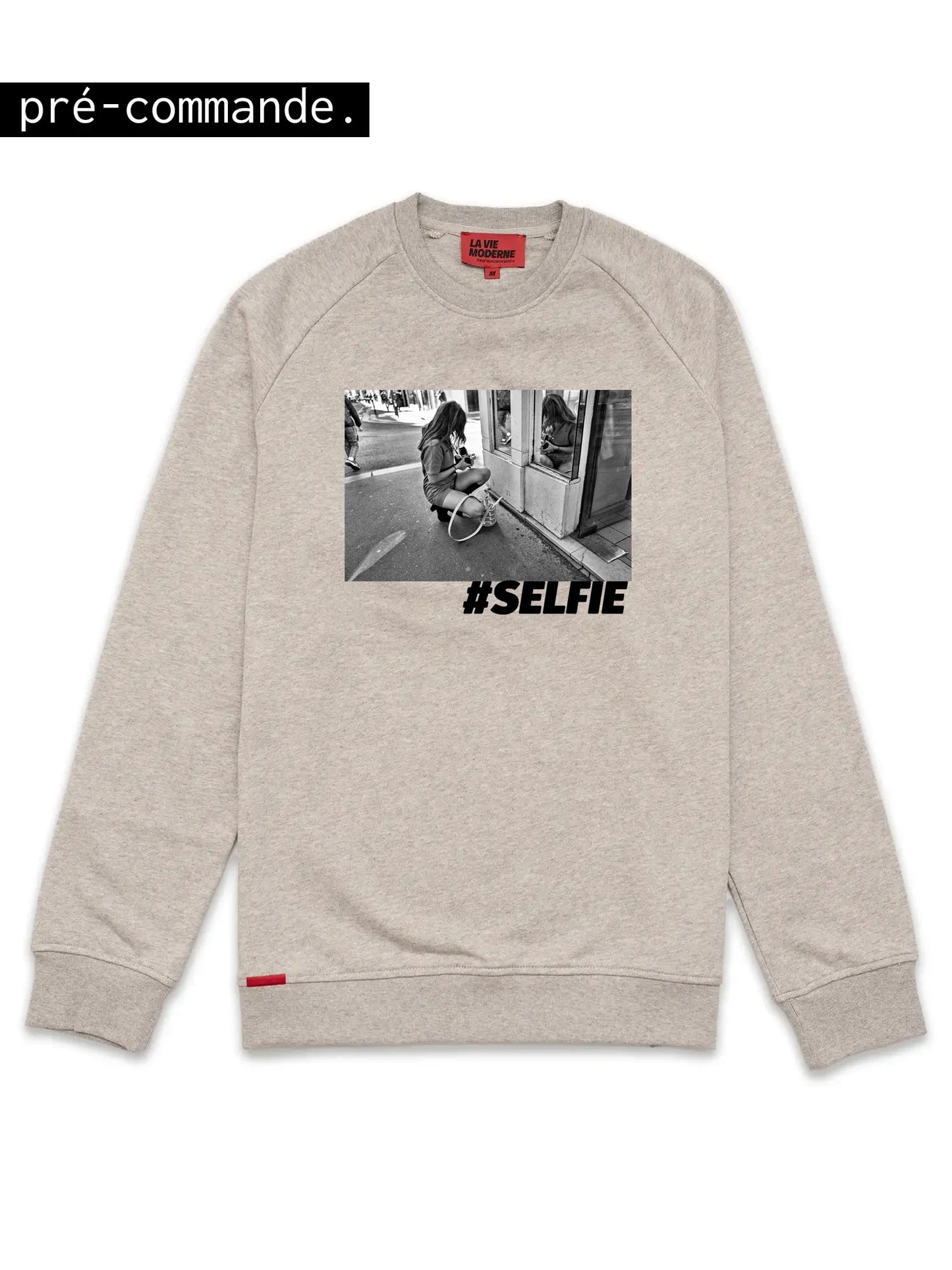 Sweat Selfie - Gris chiné -f