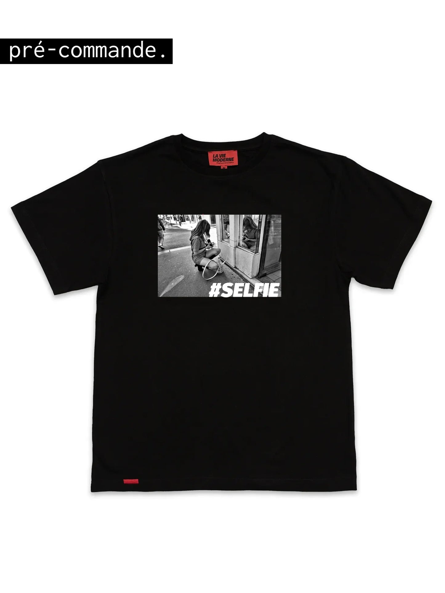 T-shirt Selfie - Noir -f