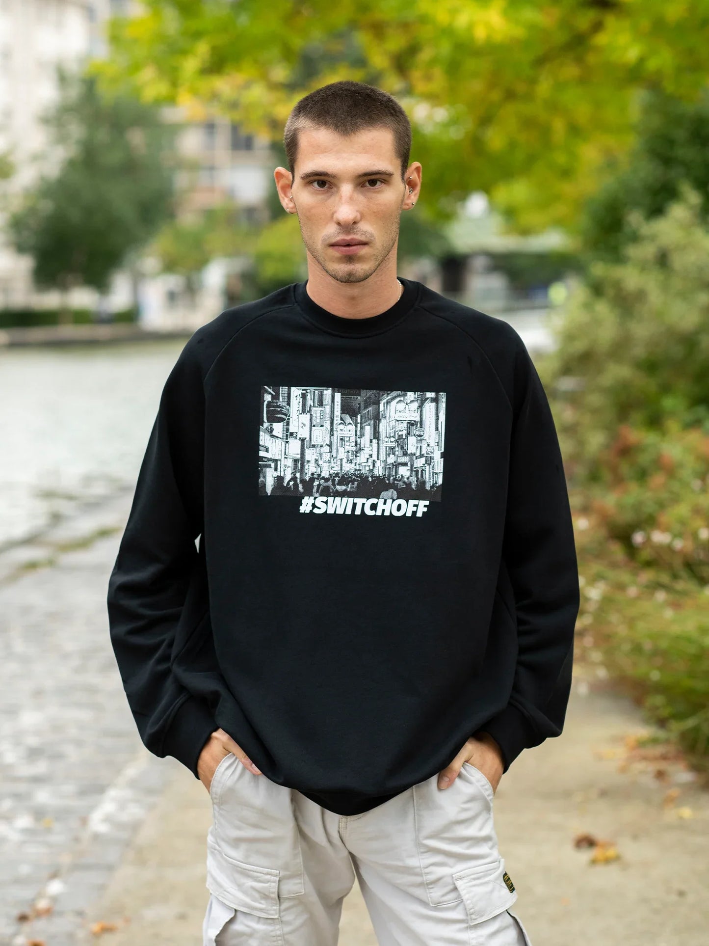 Sweat Switch Off - Gris chiné -h