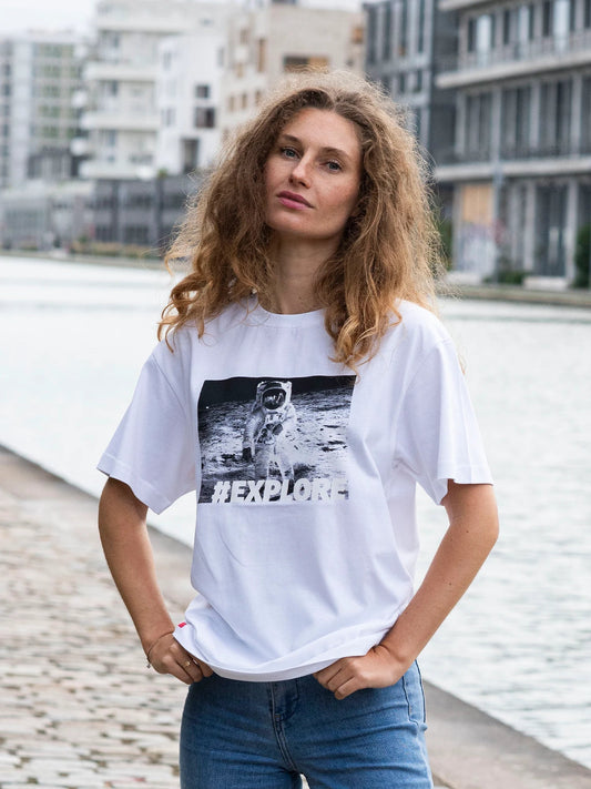 T-shirt Explore - Blanc -f
