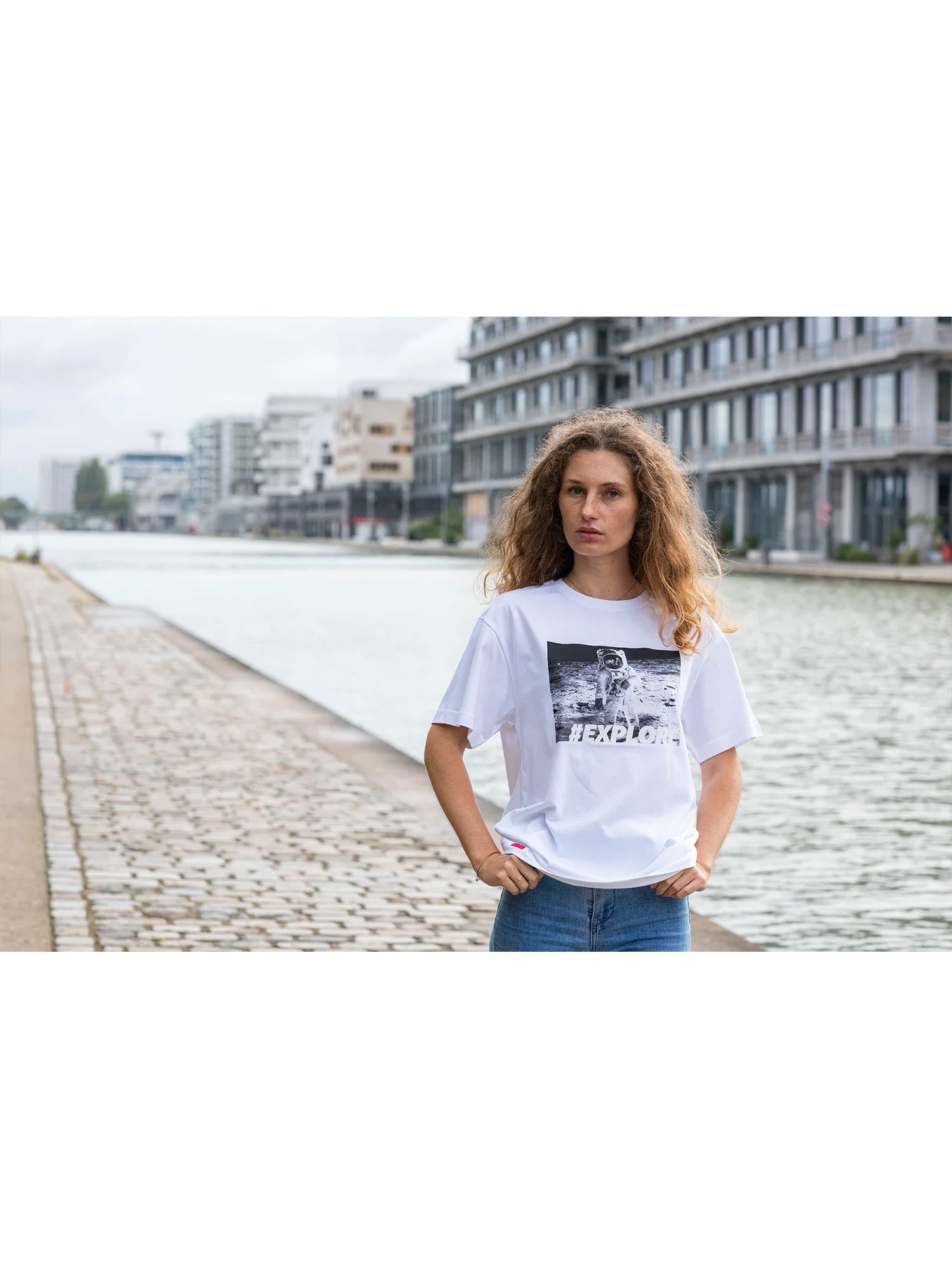 T-shirt Explore - Blanc -f