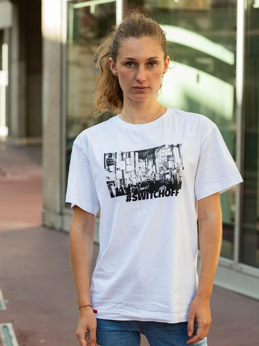 T-shirt Switch Off - Blanc -f