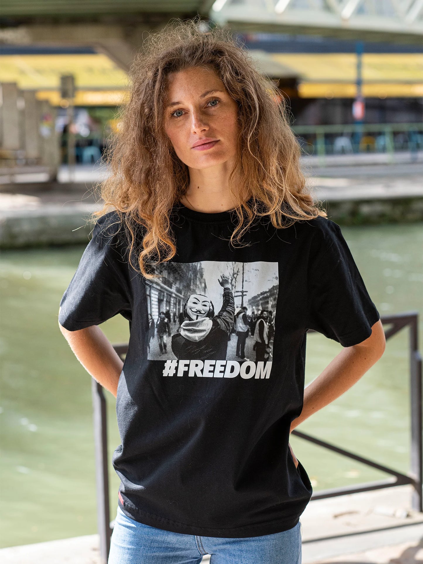 T-shirt Freedom - Noir -f