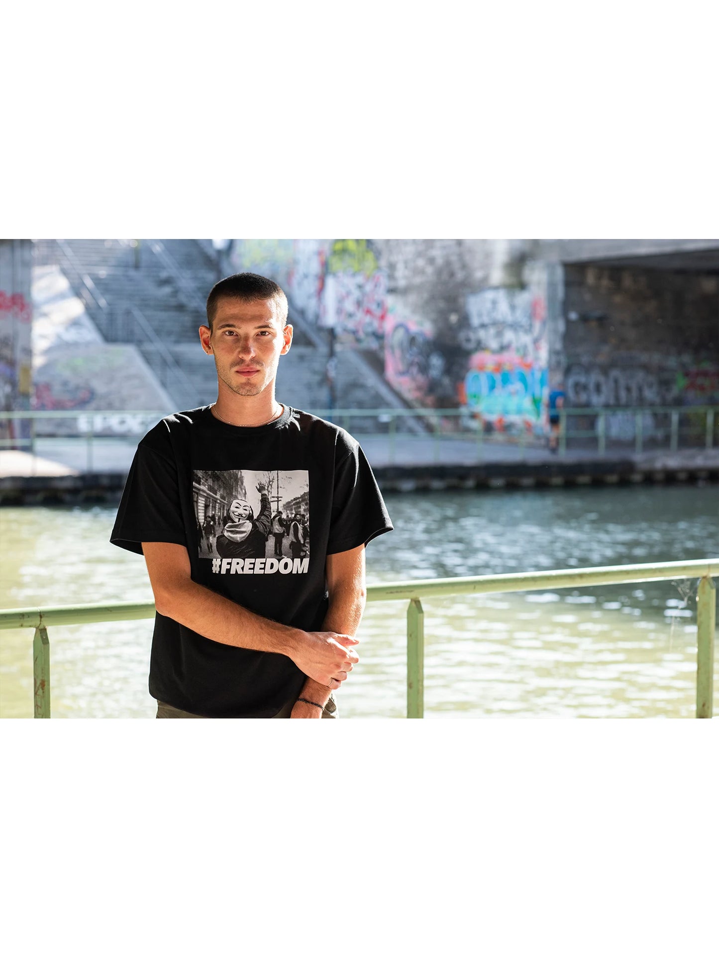 T-shirt Freedom - Noir -h