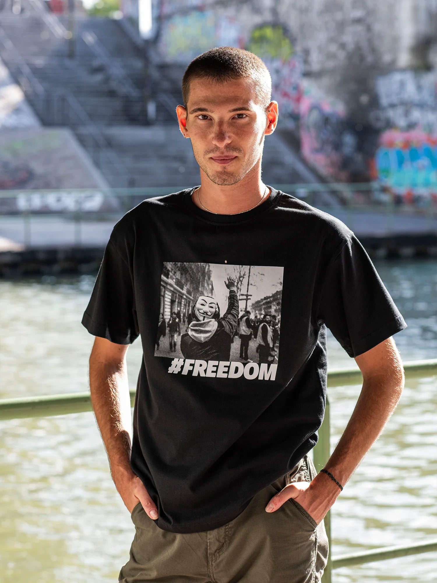 T-shirt Freedom - Blanc -h